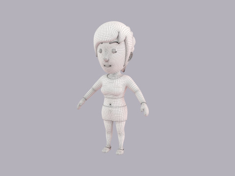 Cartoon Female Character Rigged 050 3D 模型