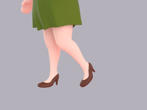 Cartoon Female Character Rigged 051 Modèle 3D