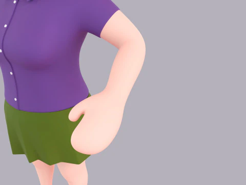 Cartoon Female Character Rigged 051 3D Model