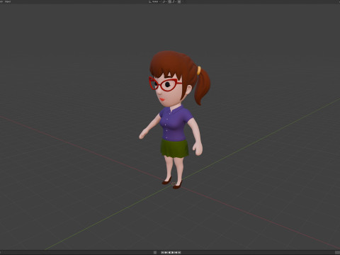 Cartoon Female Character Rigged 051 Modèle 3D