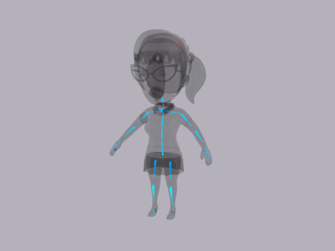 Cartoon Female Character Rigged 051 Modèle 3D