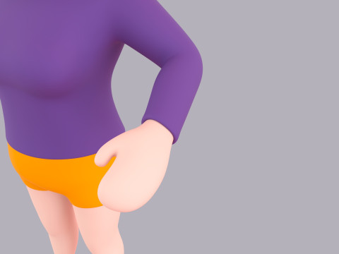 Cartoon Female Character Rigged 052 3D Model