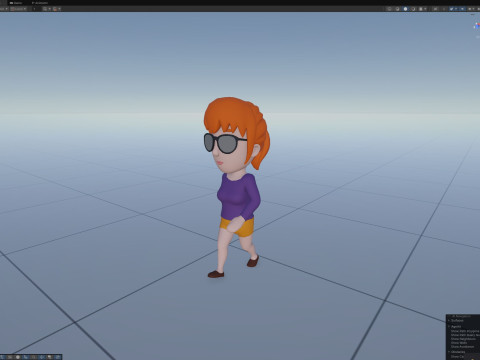 Cartoon Female Character Rigged 052 3D Model
