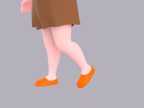 Cartoon Female Character Rigged 053 3D 模型