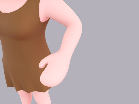 Cartoon Female Character Rigged 053 3D 模型