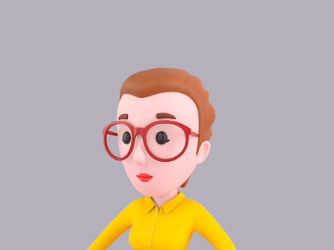 Cartoon Female Character Rigged 054 Model 3D