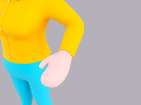 Cartoon Female Character Rigged 054 Model 3D