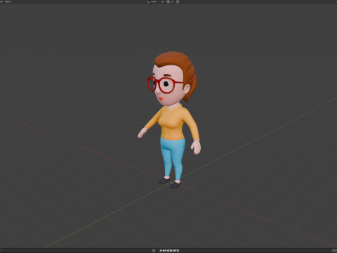 Cartoon Female Character Rigged 054 Model 3D