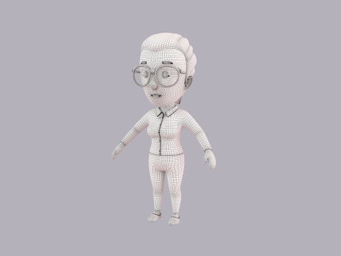 Cartoon Female Character Rigged 054 Model 3D