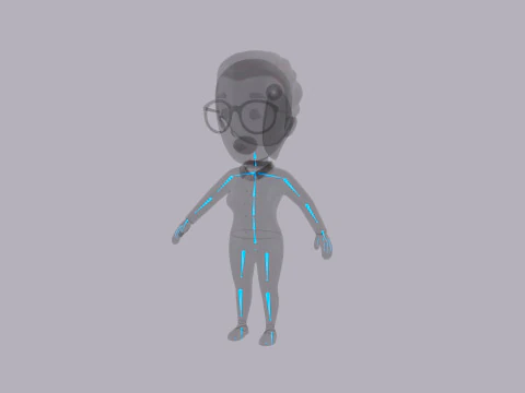 Cartoon Female Character Rigged 054 3D Model