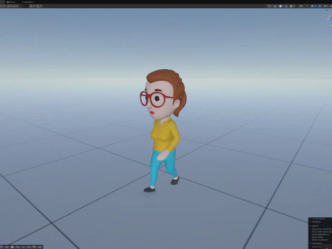 Cartoon Female Character Rigged 054 3D Model