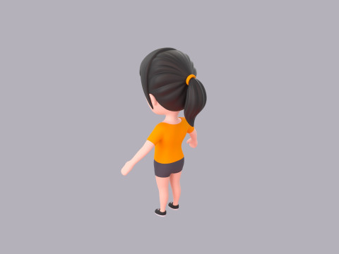 Cartoon Female Character Rigged 055 3Dモデル