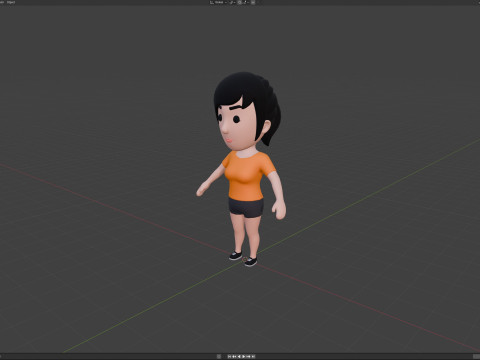 Cartoon Female Character Rigged 055 3Dモデル