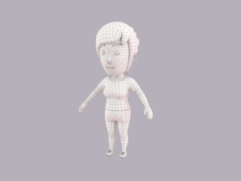 Cartoon Female Character Rigged 055 3Dモデル