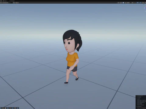 Cartoon Female Character Rigged 055 3D Model