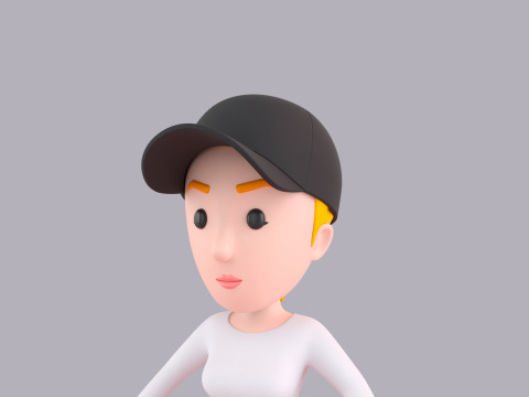 Cartoon Female Character Rigged 056 3D Модель