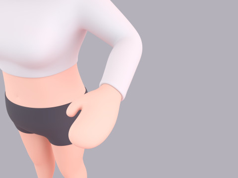 Cartoon Female Character Rigged 056 3D Модель