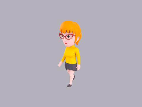 Cartoon Female Character Rigged 057 3Dモデル