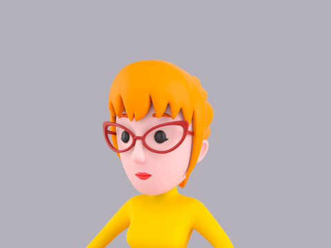 Cartoon Female Character Rigged 057 3Dモデル
