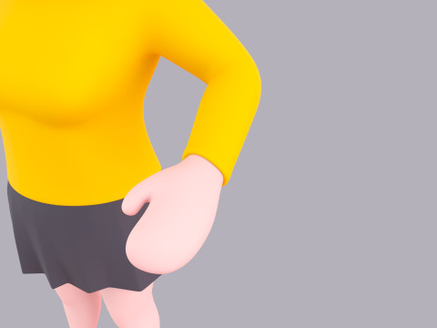 Cartoon Female Character Rigged 057 3Dモデル