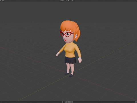 Cartoon Female Character Rigged 057 3Dモデル