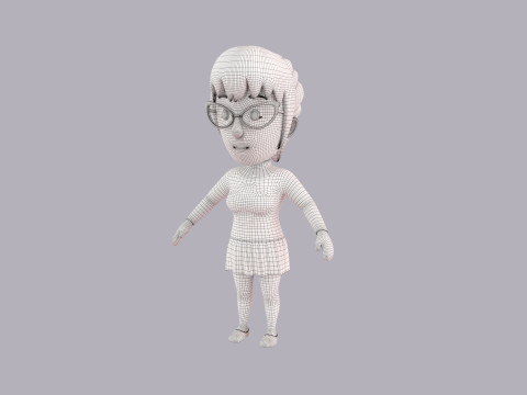 Cartoon Female Character Rigged 057 3Dモデル