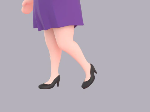 Cartoon Female Character Rigged 058 3D Model