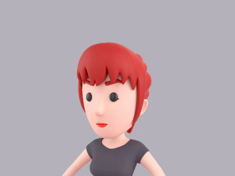 Cartoon Female Character Rigged 058 3D Model