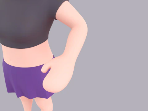 Cartoon Female Character Rigged 058 3D Model