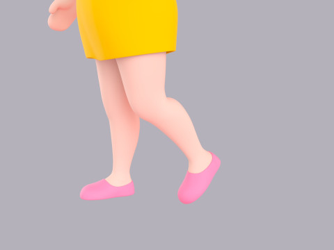 Cartoon Female Character Rigged 059 Model 3D