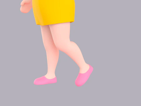 Cartoon Female Character Rigged 059 3D Model