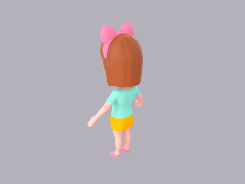 Cartoon Female Character Rigged 059 3D Model