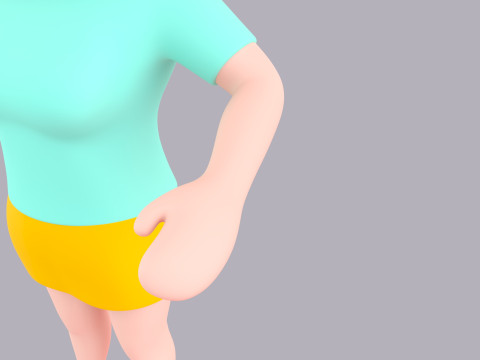Cartoon Female Character Rigged 059 Model 3D
