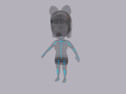 Cartoon Female Character Rigged 059 Model 3D