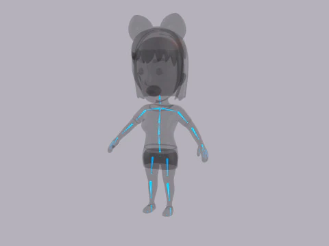 Cartoon Female Character Rigged 059 3D Model