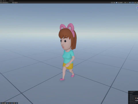 Cartoon Female Character Rigged 059 3D Model