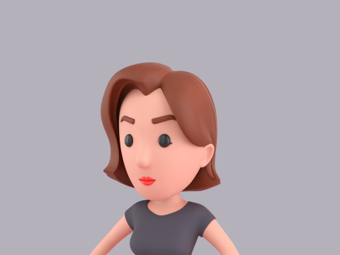 Cartoon Female Character Rigged 060 3D-Modell
