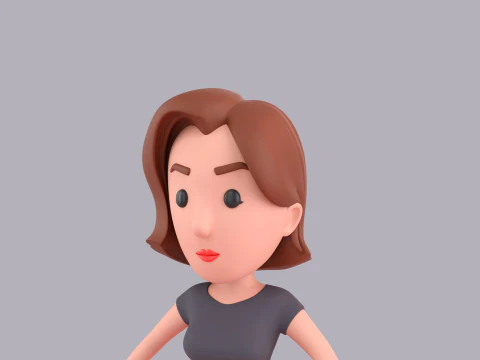 Cartoon Female Character Rigged 060 3D Model