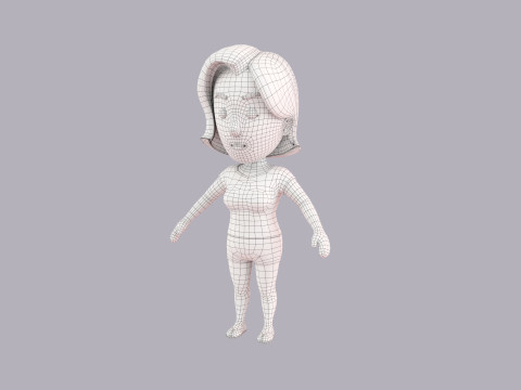 Cartoon Female Character Rigged 060 3D-Modell