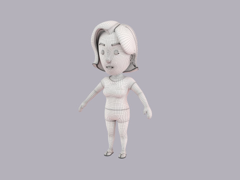 Cartoon Female Character Rigged 060 3D-Modell