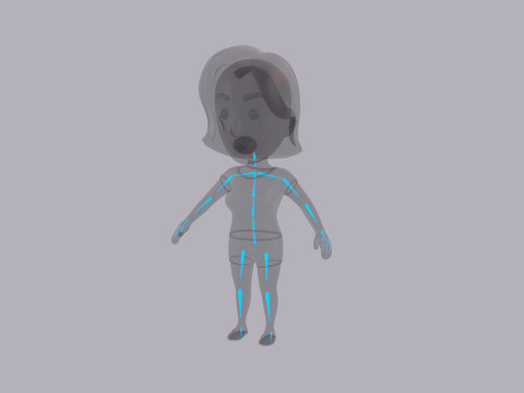 Cartoon Female Character Rigged 060 3D-Modell