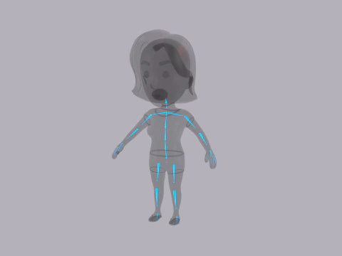 Cartoon Female Character Rigged 060 3D Model