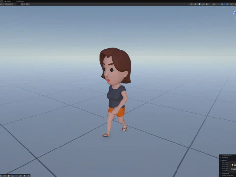 Cartoon Female Character Rigged 060 3D Model