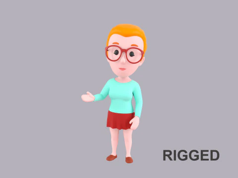 Kobieta z kresk&oacute;wki sfałszowana 061 Model 3D