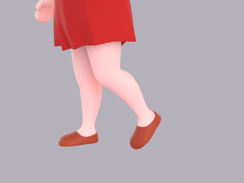 Cartoon Female Character Rigged 061 Modelo 3D