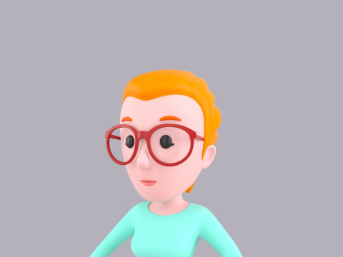 Cartoon Female Character Rigged 061 Modelo 3D