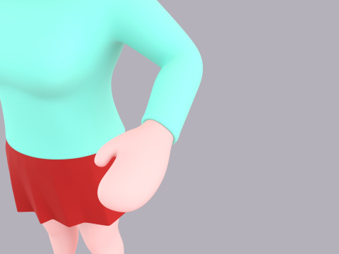 Cartoon Female Character Rigged 061 Modelo 3D