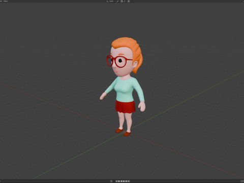 Cartoon Female Character Rigged 061 Modelo 3D