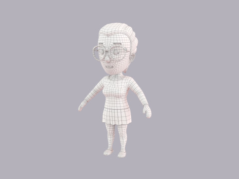 Cartoon Female Character Rigged 061 Modelo 3D