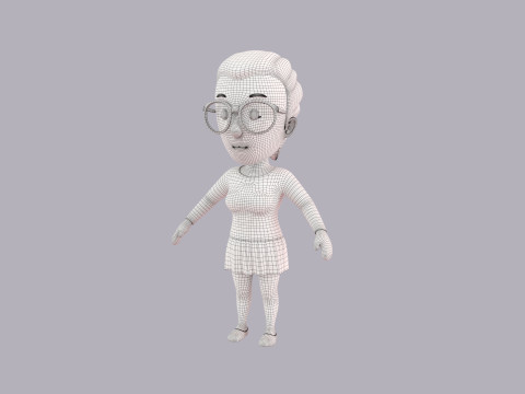 Cartoon Female Character Rigged 061 Modelo 3D
